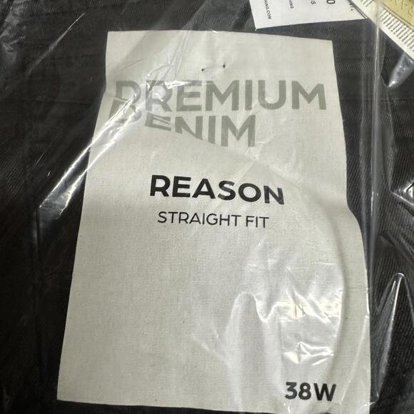 Reason Clothing Black Matte men’s flare bottom jeans size 36 or 38 waist - Picture 4 of 5